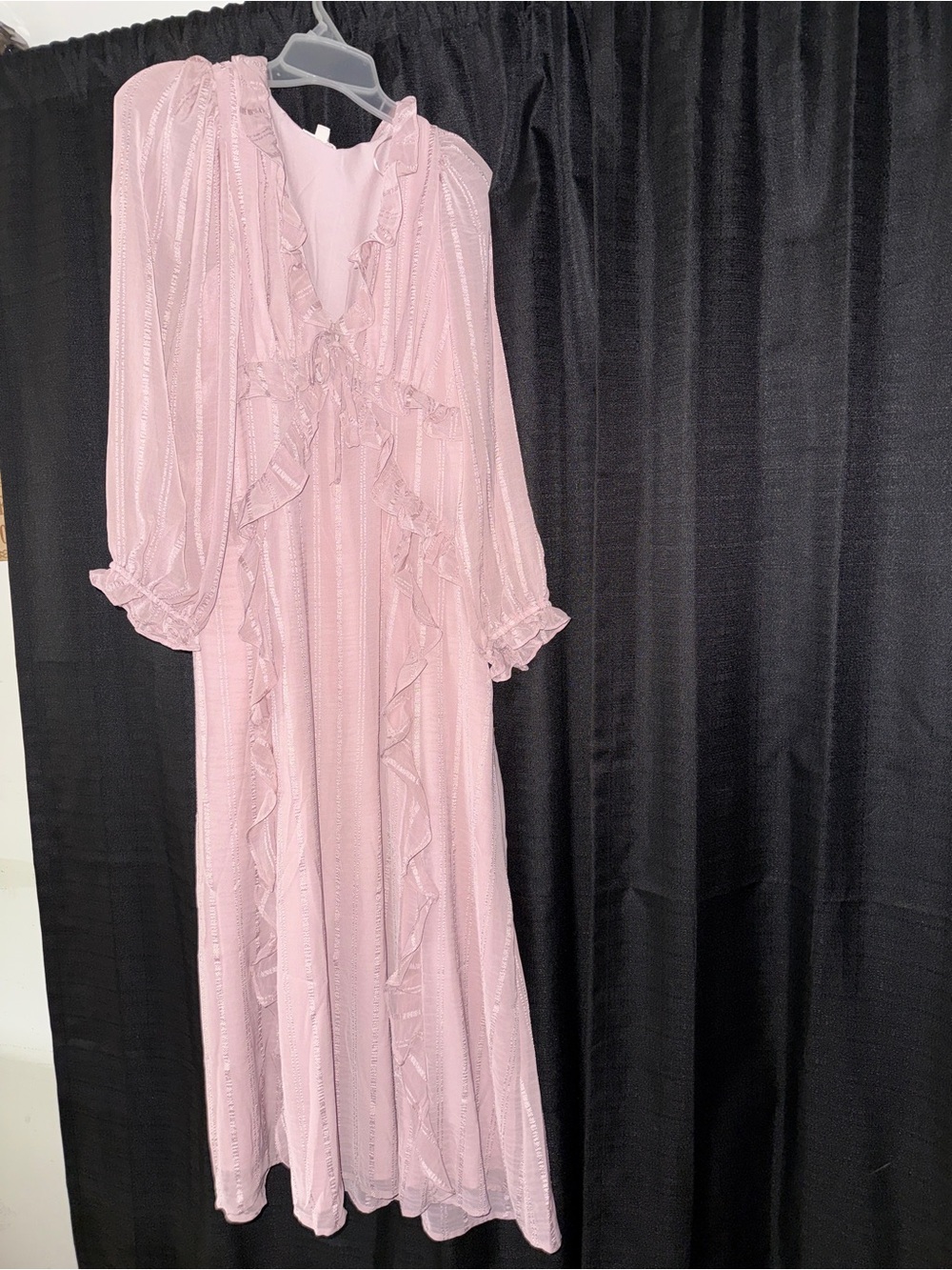 Storia Pale Pink Ruffle Maxi Dress
